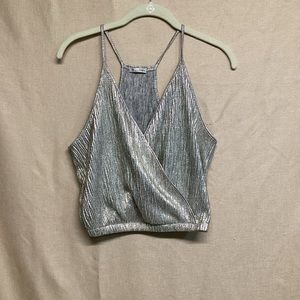 Zara Gold Cropped Tank Top Sm/Med